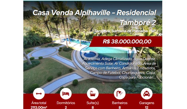 Venda Casa Alphaville - Residencial Tambor 2 - Al. Australia, 307