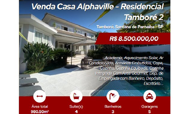 Venda de Casas em  Alphaville - Residencial Tambor 2
